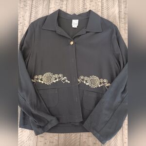 Vintage F.L. Malik Embroidered Womens Size L top